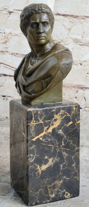 Marc Antony Bronze Bust on Marble Base - Signed Milo