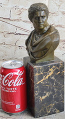 Marc Antony Bronze Bust on Marble Base - Signed Milo