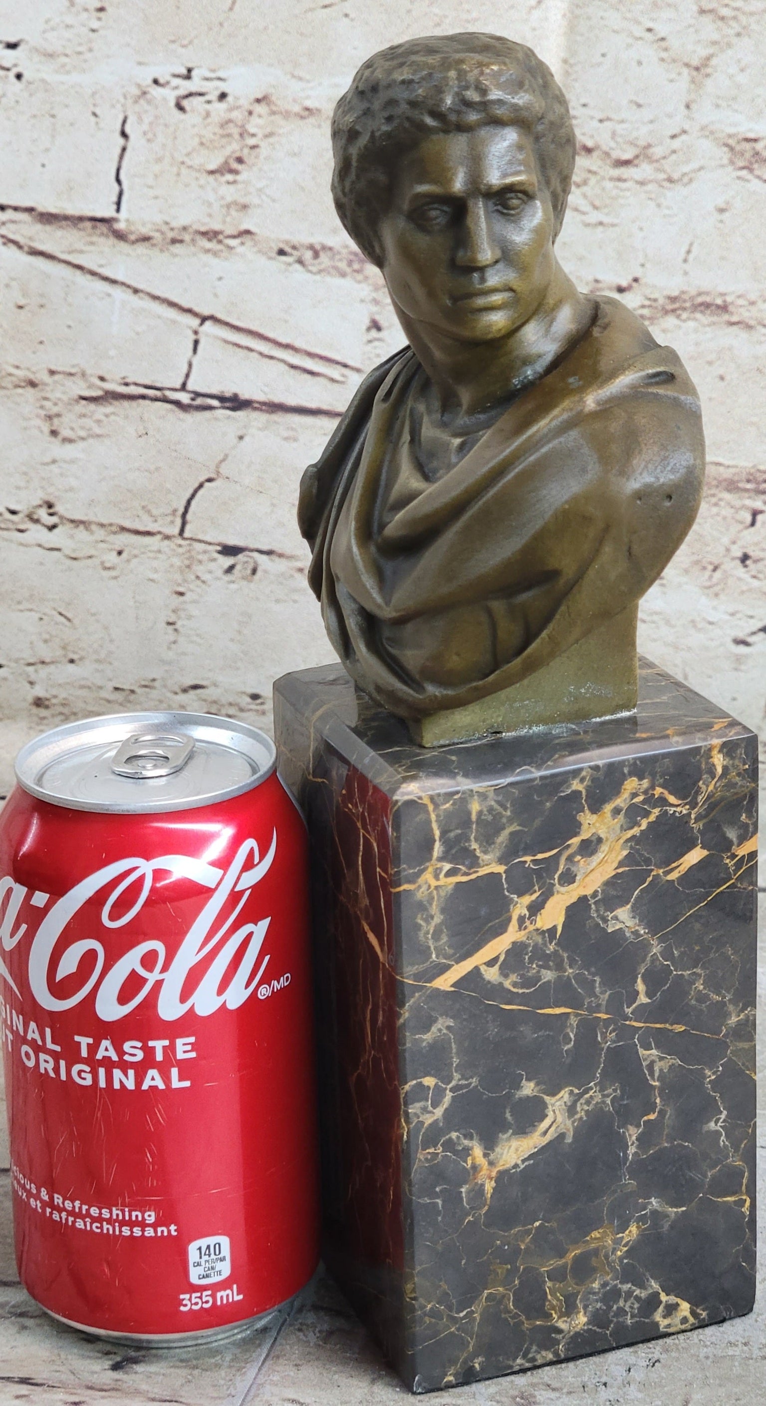 Marc Antony Bronze Bust on Marble Base - Signed Milo