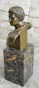 Marc Antony Bronze Bust on Marble Base - Signed Milo