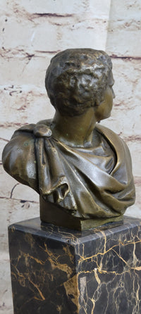 Marc Antony Bronze Bust on Marble Base - Signed Milo