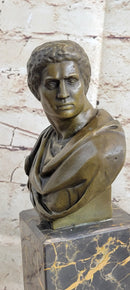 Marc Antony Bronze Bust on Marble Base - Signed Milo
