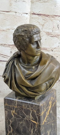 Marc Antony Bronze Bust on Marble Base - Signed Milo