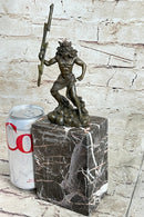Signed Poseidon God of Sea Bronze Bookend Marble Base