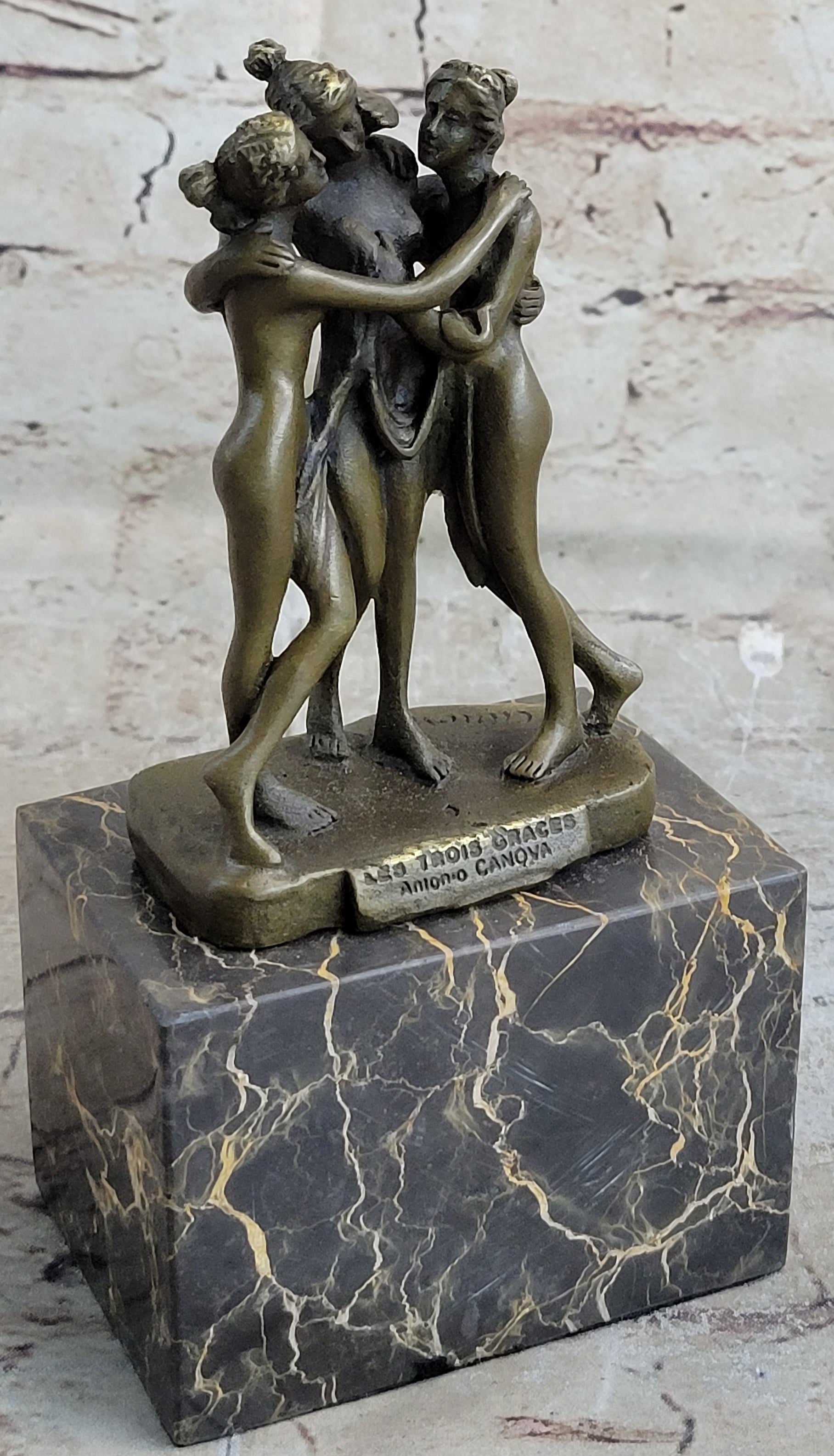 Hot Cast Three Graces by Canova Bronze Bookend