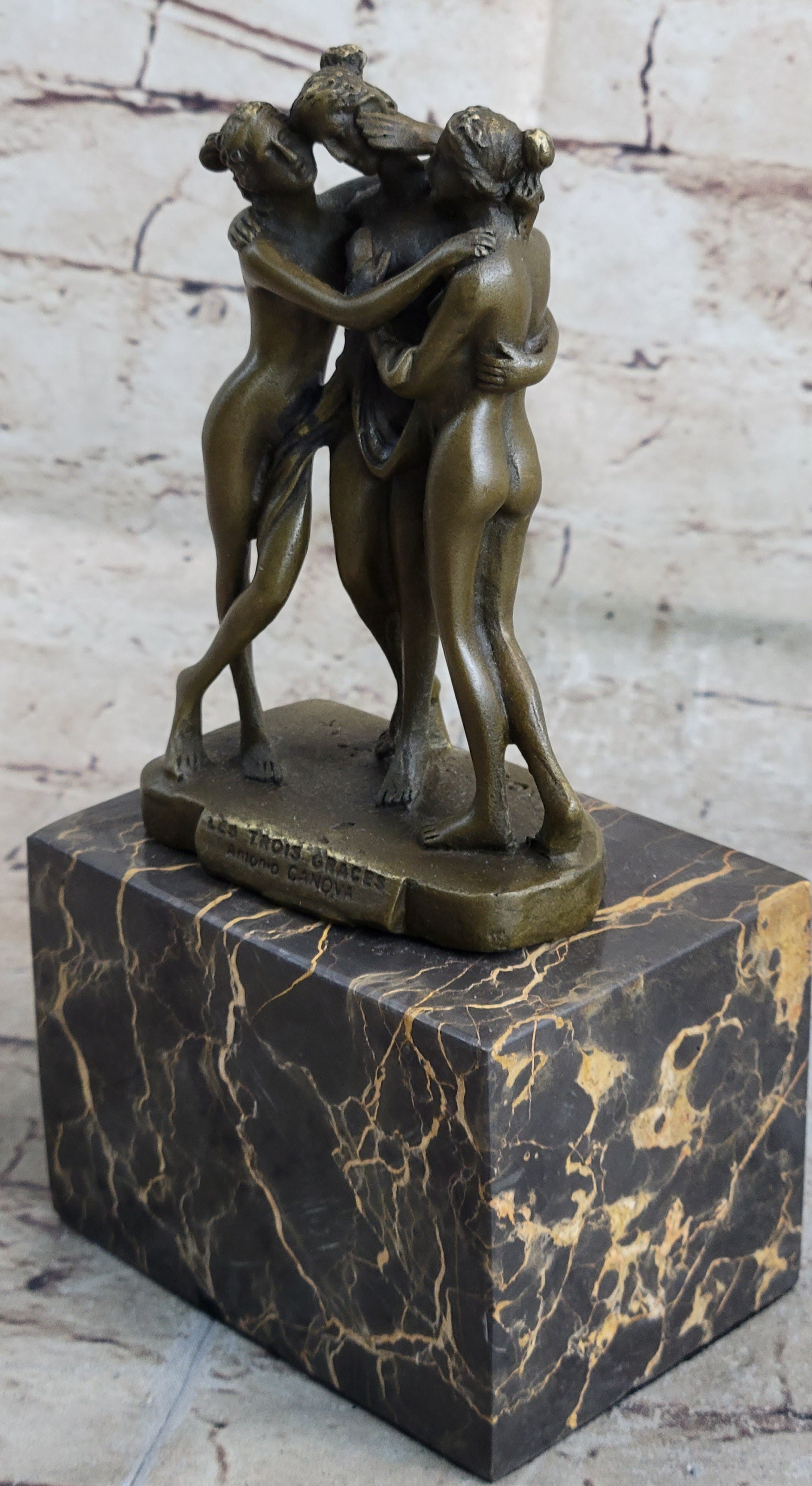 Hot Cast Three Graces by Canova Bronze Bookend