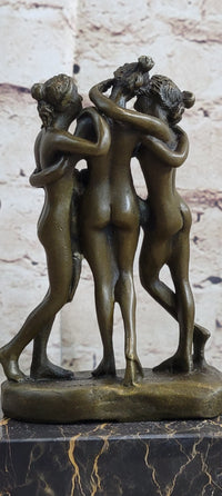Hot Cast Three Graces by Canova Bronze Bookend