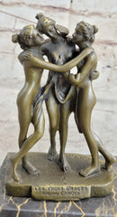 Hot Cast Three Graces by Canova Bronze Bookend