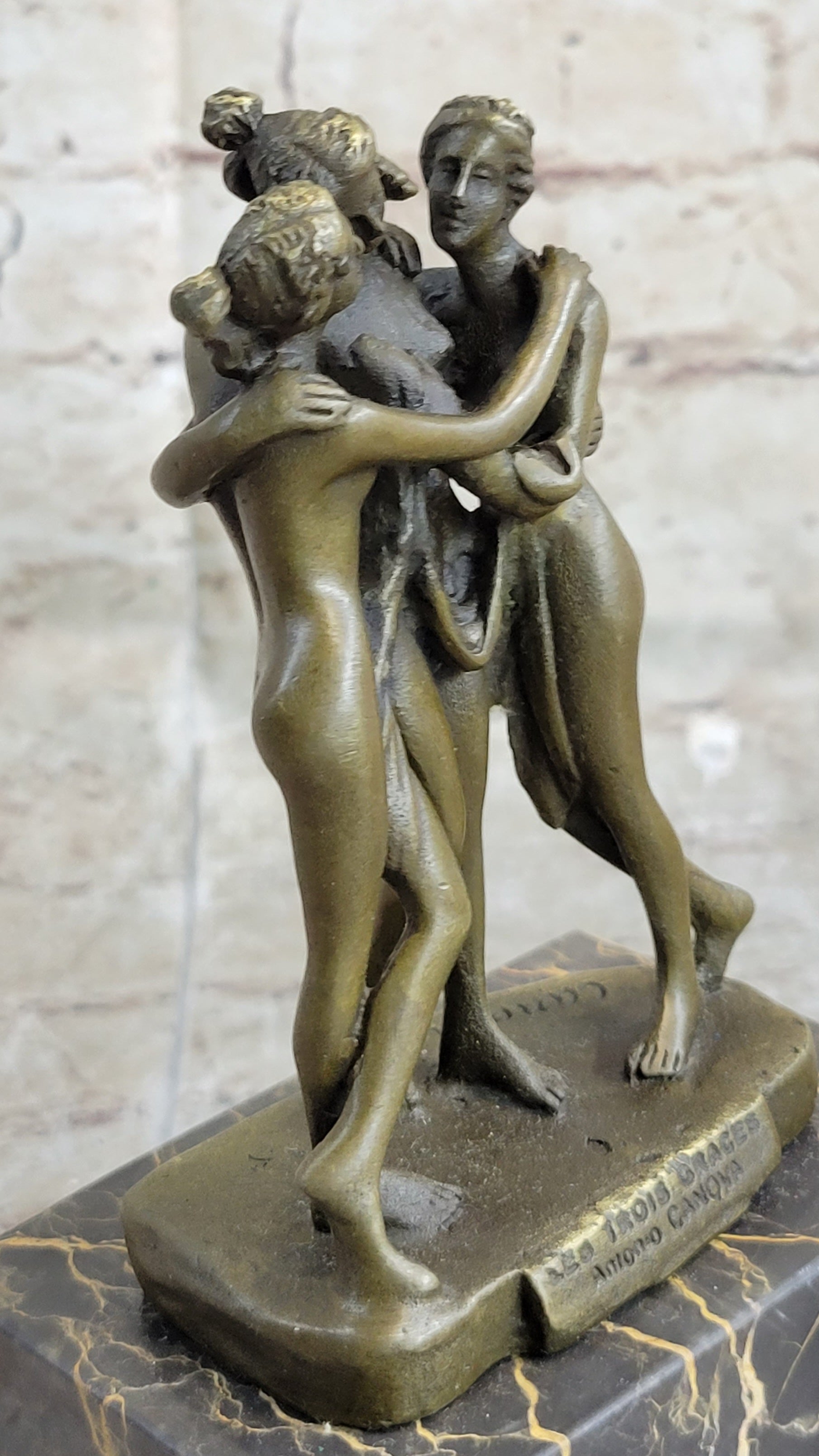 Hot Cast Three Graces by Canova Bronze Bookend