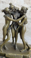 Hot Cast Three Graces by Canova Bronze Bookend