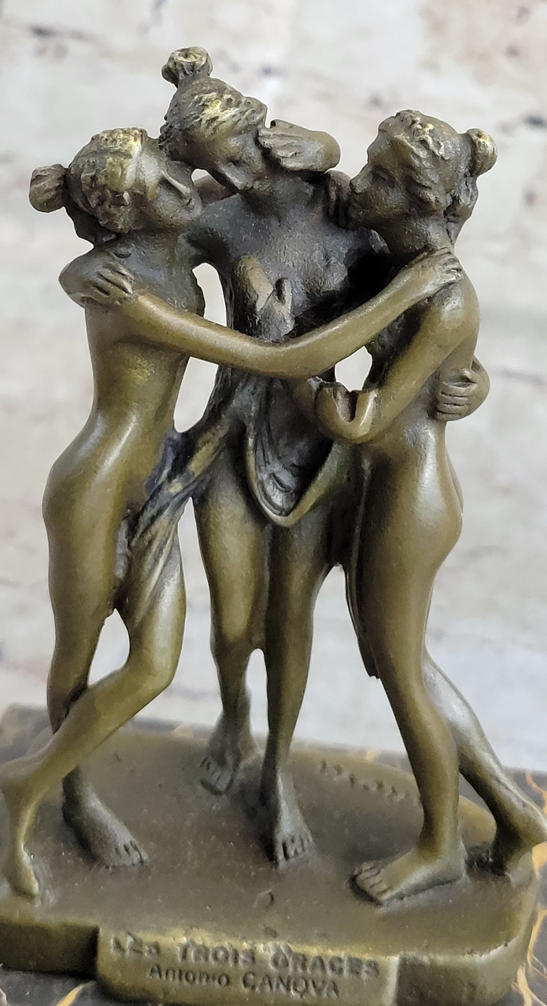 Hot Cast Three Graces by Canova Bronze Bookend