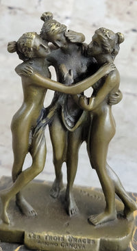 Hot Cast Three Graces by Canova Bronze Bookend