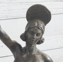 VINTAGE LARGE ART DECO DANCER BALLERINA BRONZE FIGURE SCULPTURE SIGNED HOME DECO