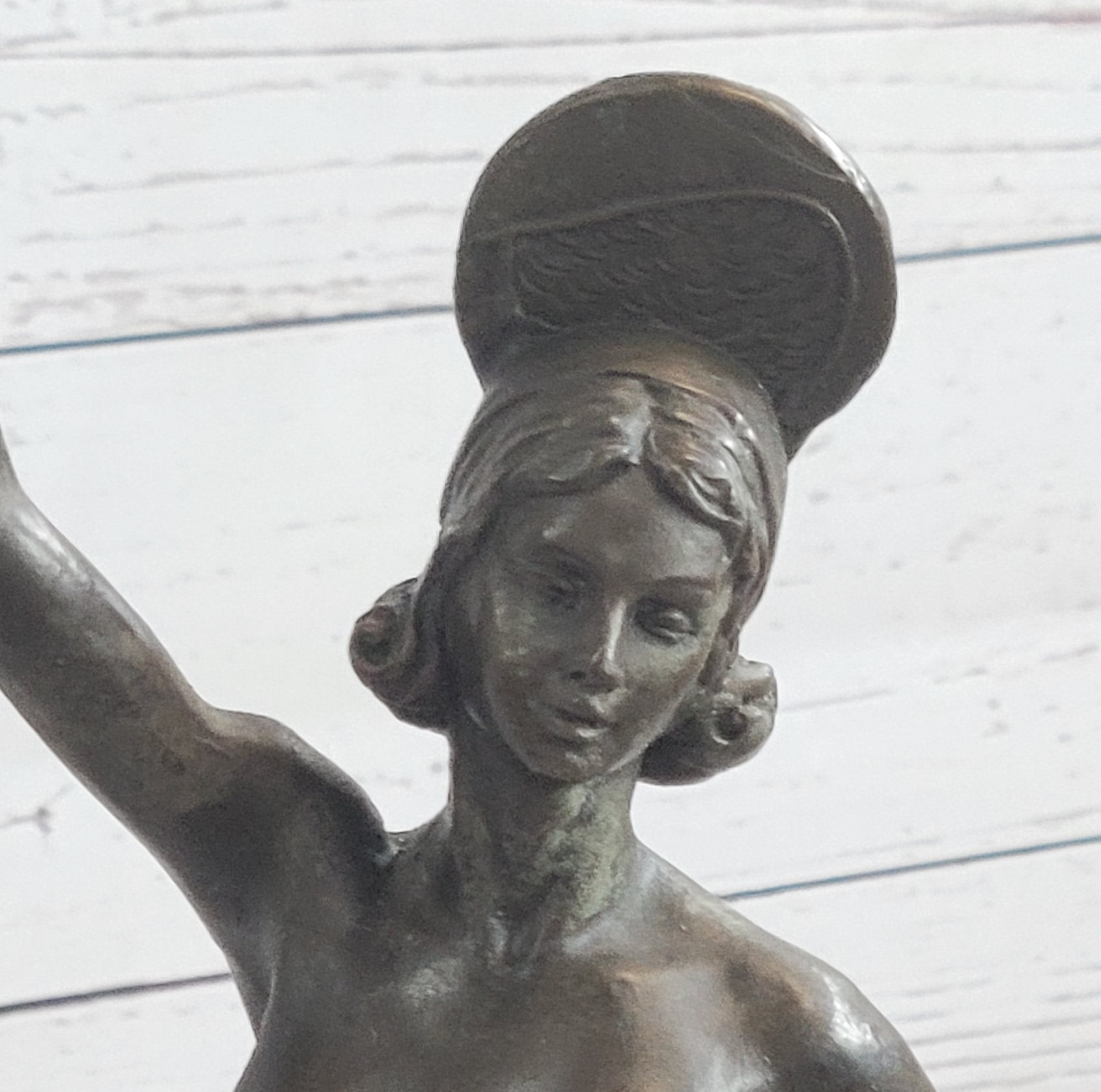VINTAGE LARGE ART DECO DANCER BALLERINA BRONZE FIGURE SCULPTURE SIGNED HOME DECO