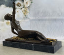 Sexy Nude Girl Naked Woman Holding a Bird - Bronze Sculpture