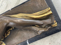 Sexy Nude Girl Naked Woman Holding a Bird - Bronze Sculpture