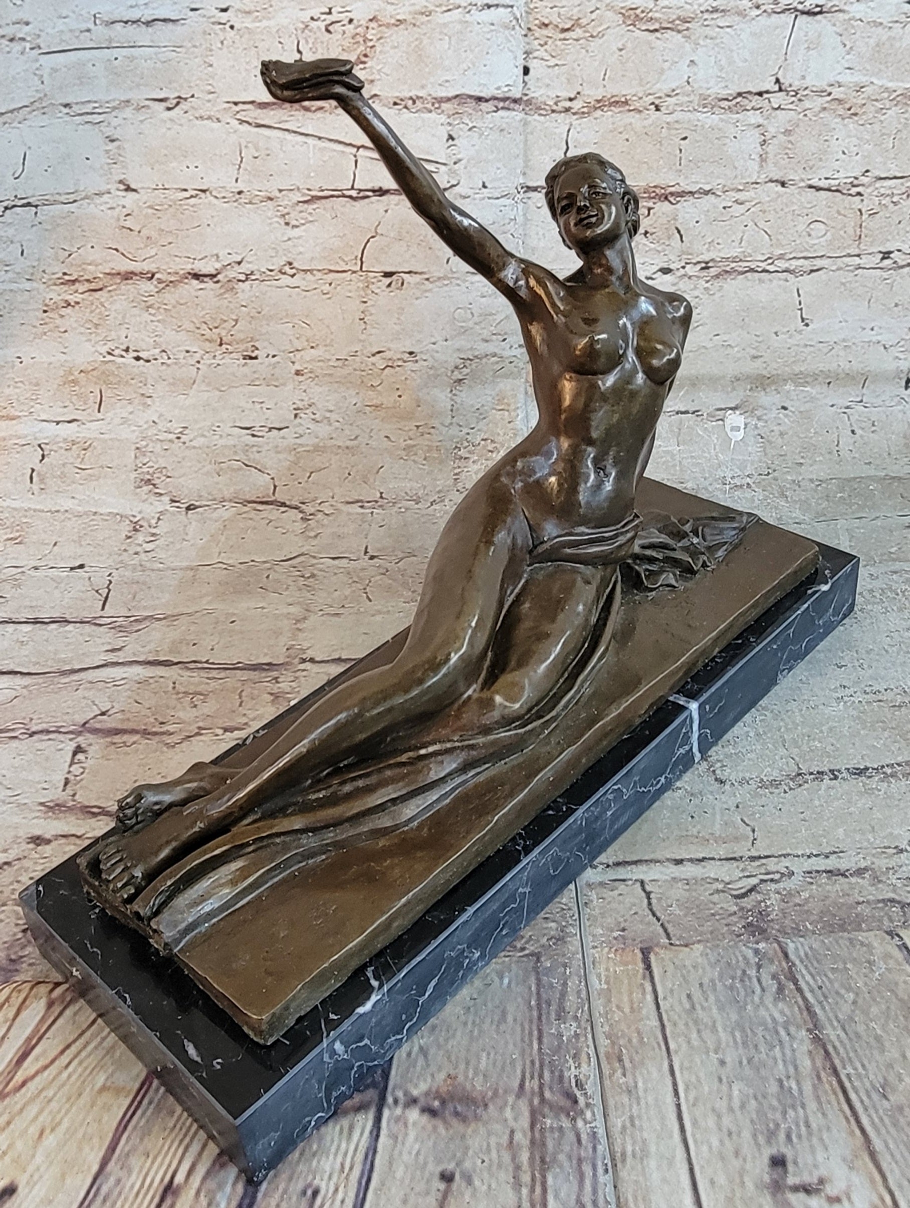 The Bird in Hand by Gennarelli Hot Cast Bronze Sculpture Statue Nude Female Figure