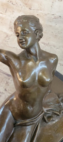 The Bird in Hand by Gennarelli Hot Cast Bronze Sculpture Statue Nude Female Figure