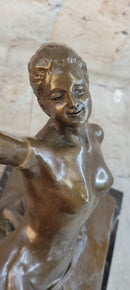 The Bird in Hand by Gennarelli Hot Cast Bronze Sculpture Statue Nude Female Figure