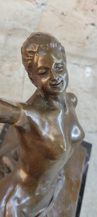 The Bird in Hand by Gennarelli Hot Cast Bronze Sculpture Statue Nude Female Figure