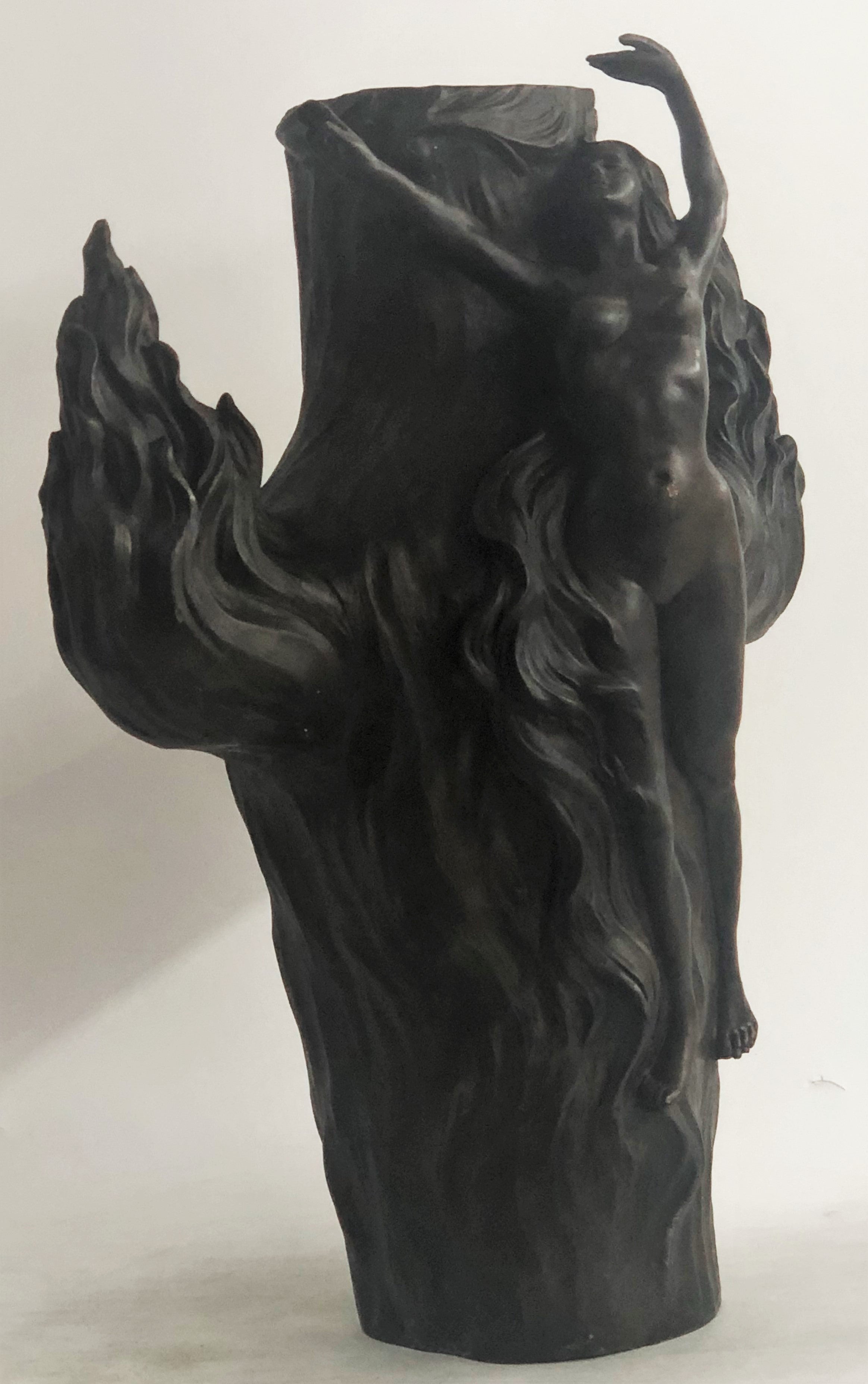 Large Hot Cast Exquisite Nude Nymph by Chalon Bronze Sculpture
