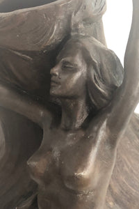 Large Hot Cast Exquisite Nude Nymph by Chalon Bronze Sculpture