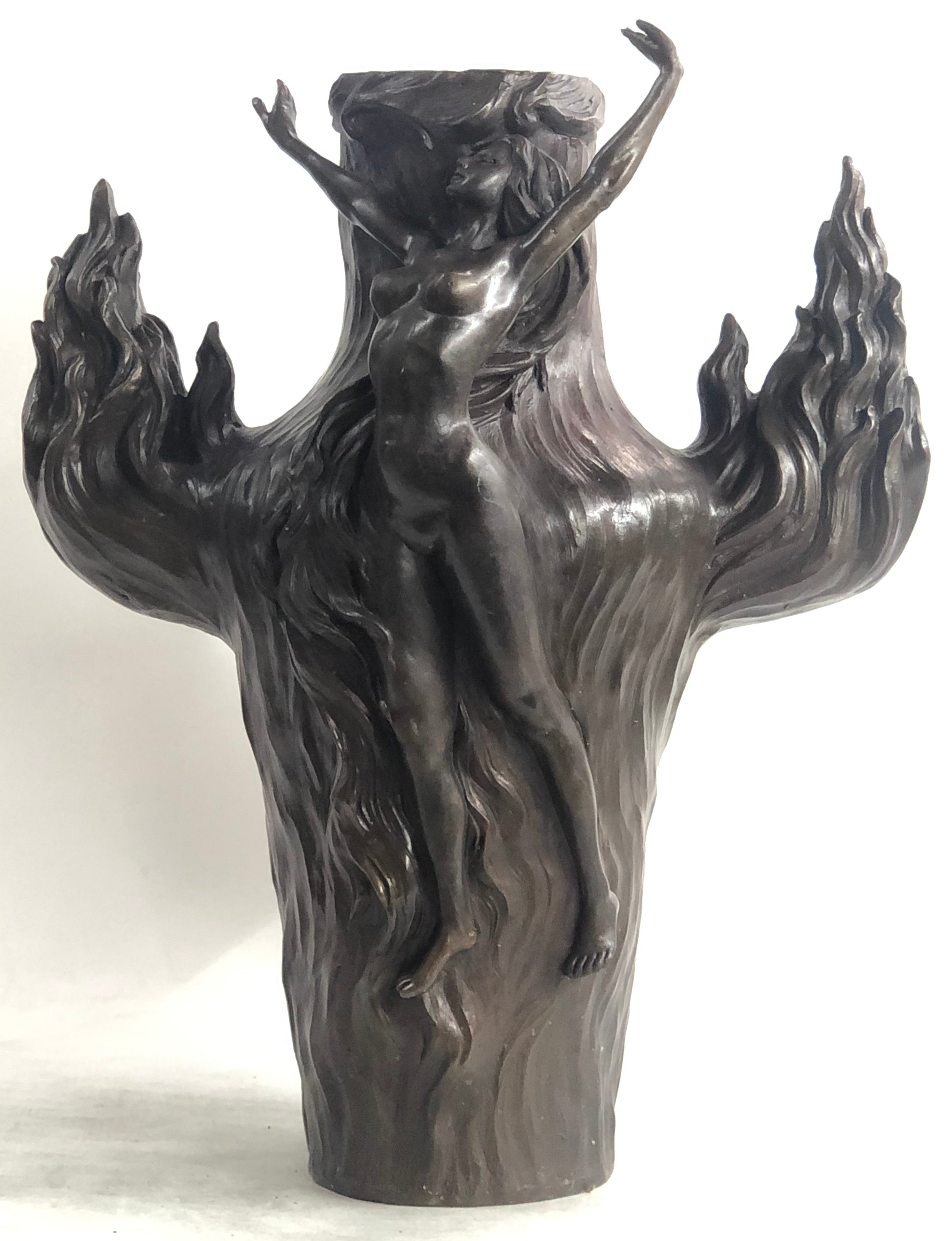 Special Patina Sexy Nude Female Hot Cast Bronze Vase