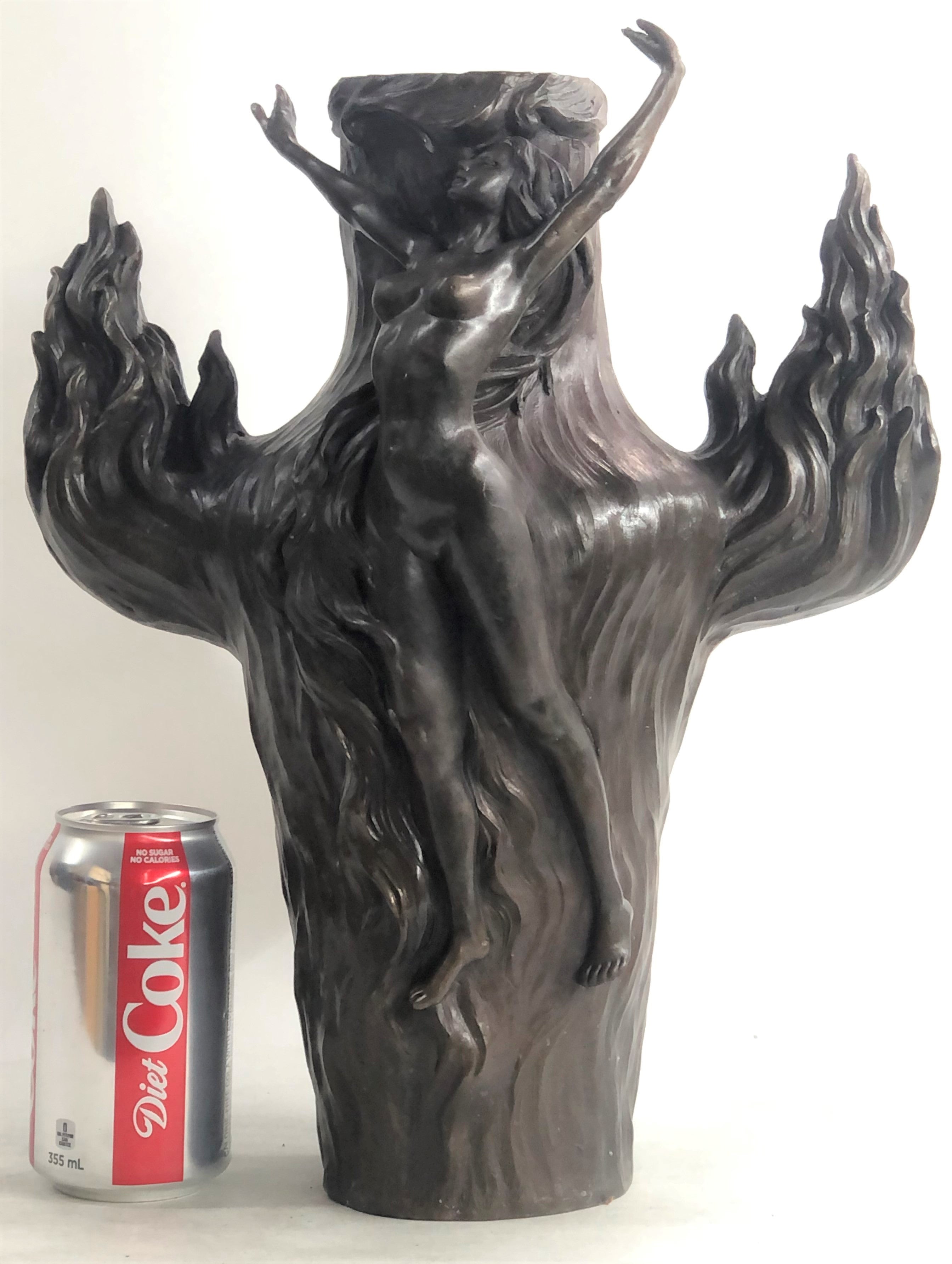 Special Patina Sexy Nude Female Hot Cast Bronze Vase