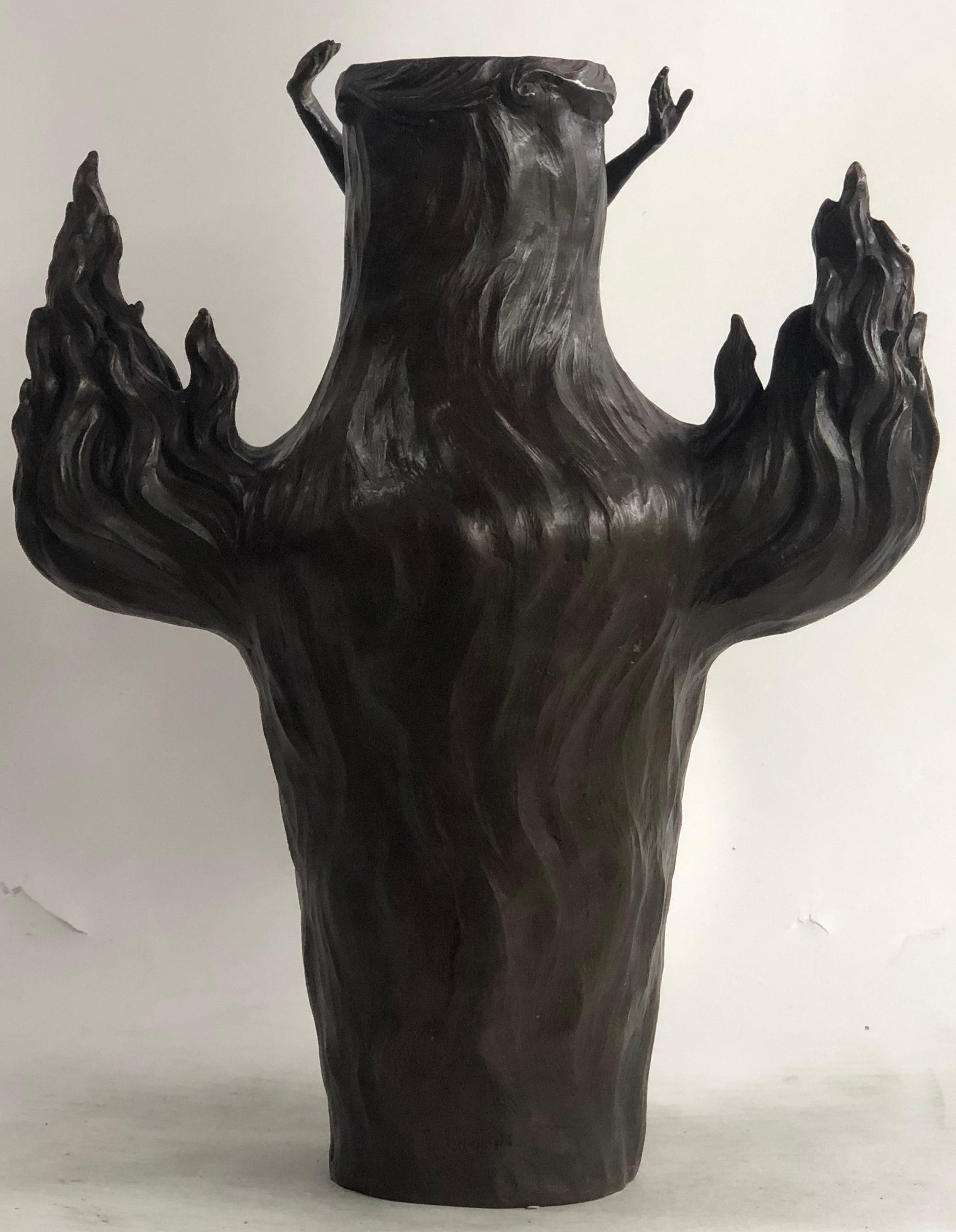 Special Patina Sexy Nude Female Hot Cast Bronze Vase