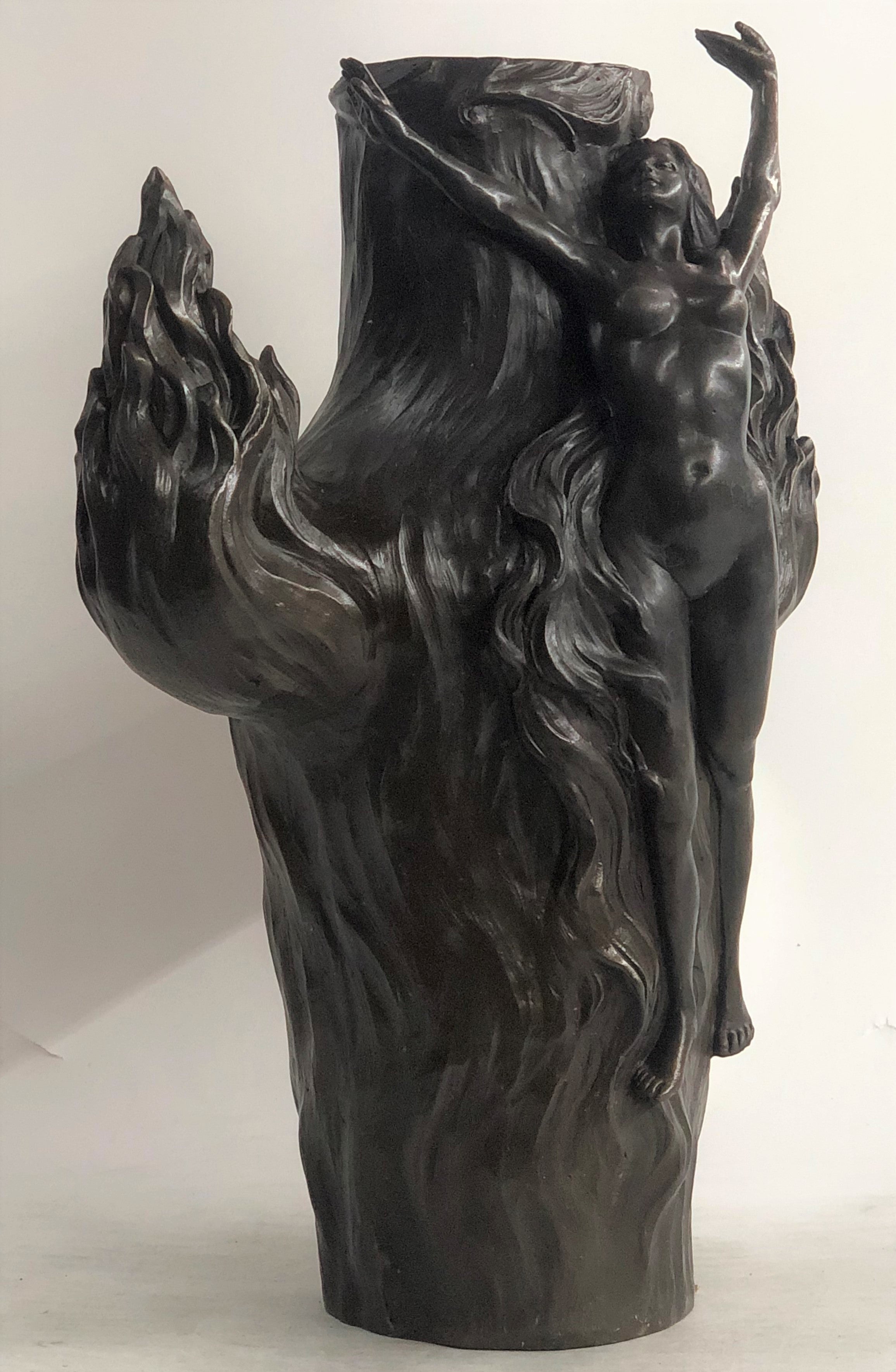 Special Patina Sexy Nude Female Hot Cast Bronze Vase