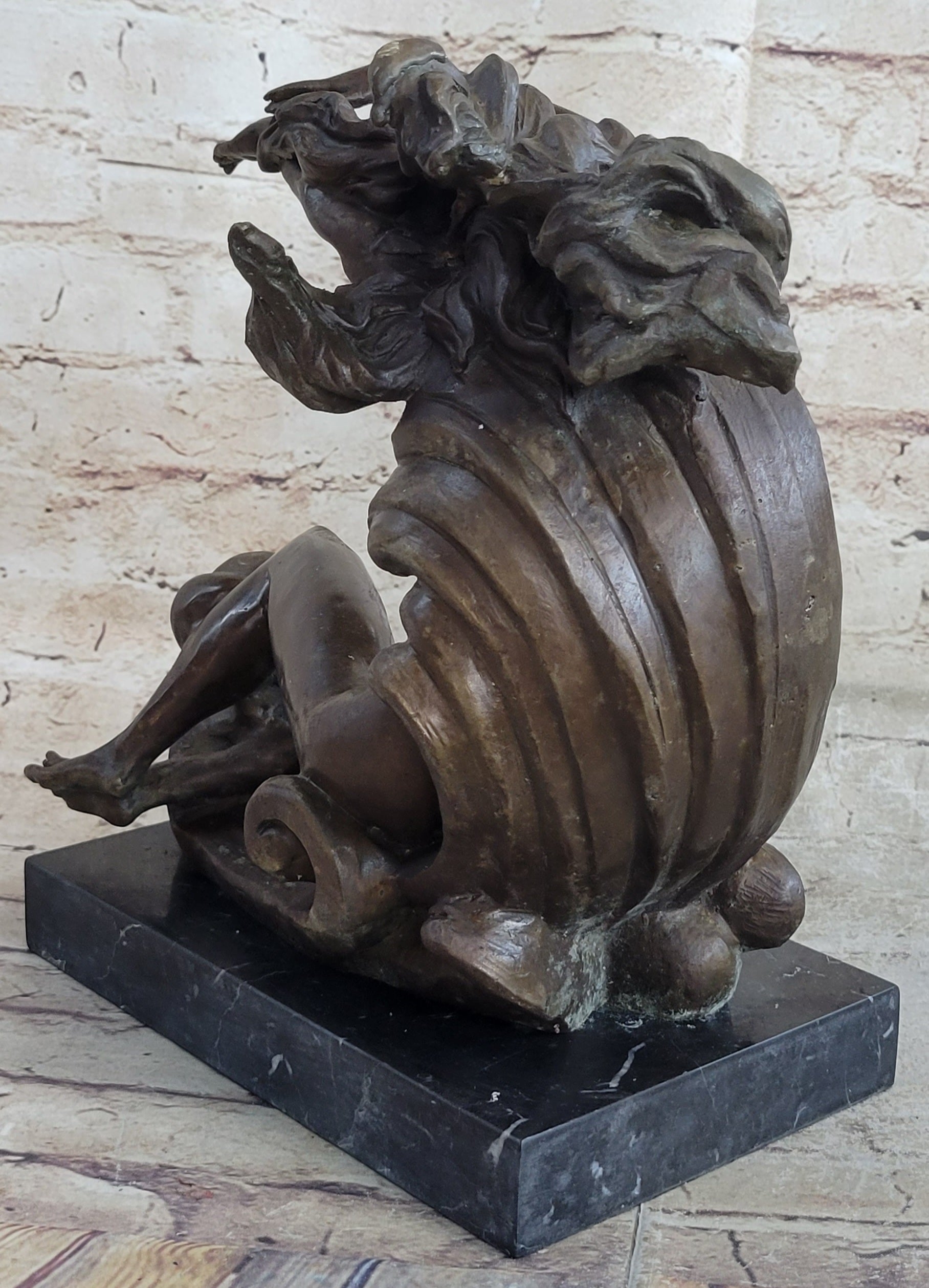 Hot Cast Venus Resting on Moon by Reiner Bronze Sculpture