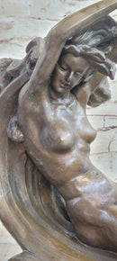 Hot Cast Venus Resting on Moon by Reiner Bronze Sculpture