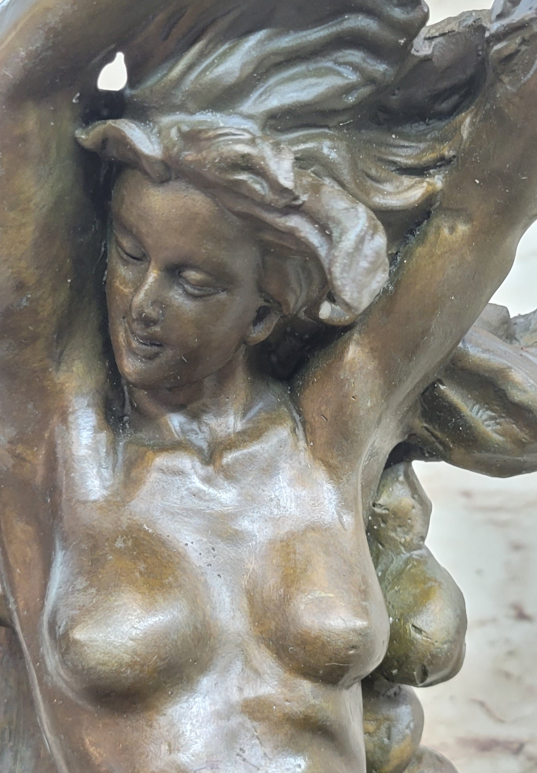 Hot Cast Venus Resting on Moon by Reiner Bronze Sculpture