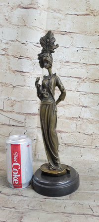 Signed Kassin Maiden Bronze Lady Sculpture
