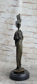 Signed Kassin Maiden Bronze Lady Sculpture