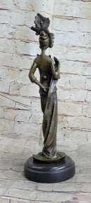 Signed Kassin Maiden Bronze Lady Sculpture