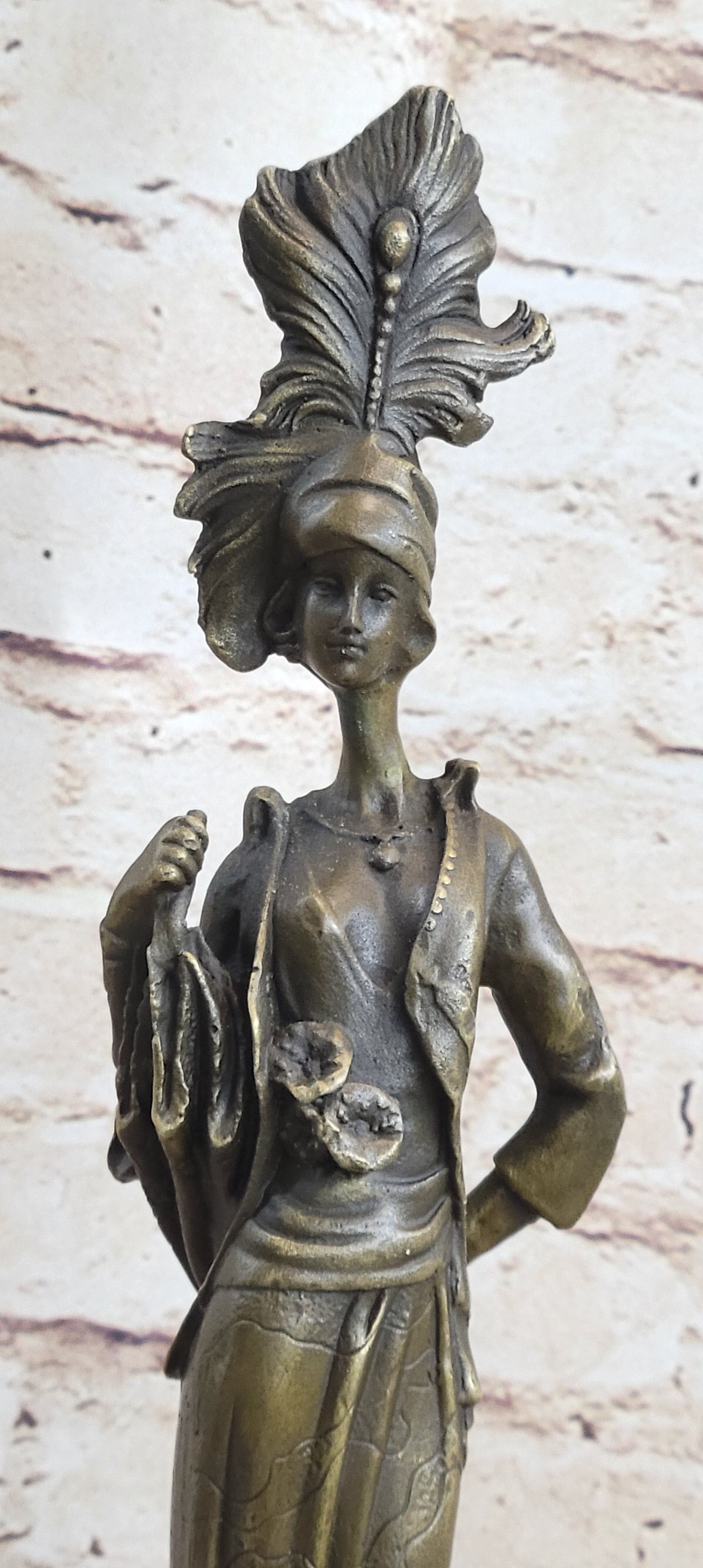 Signed Kassin Maiden Bronze Lady Sculpture