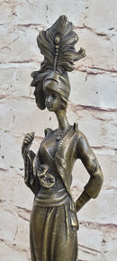 Signed Kassin Maiden Bronze Lady Sculpture