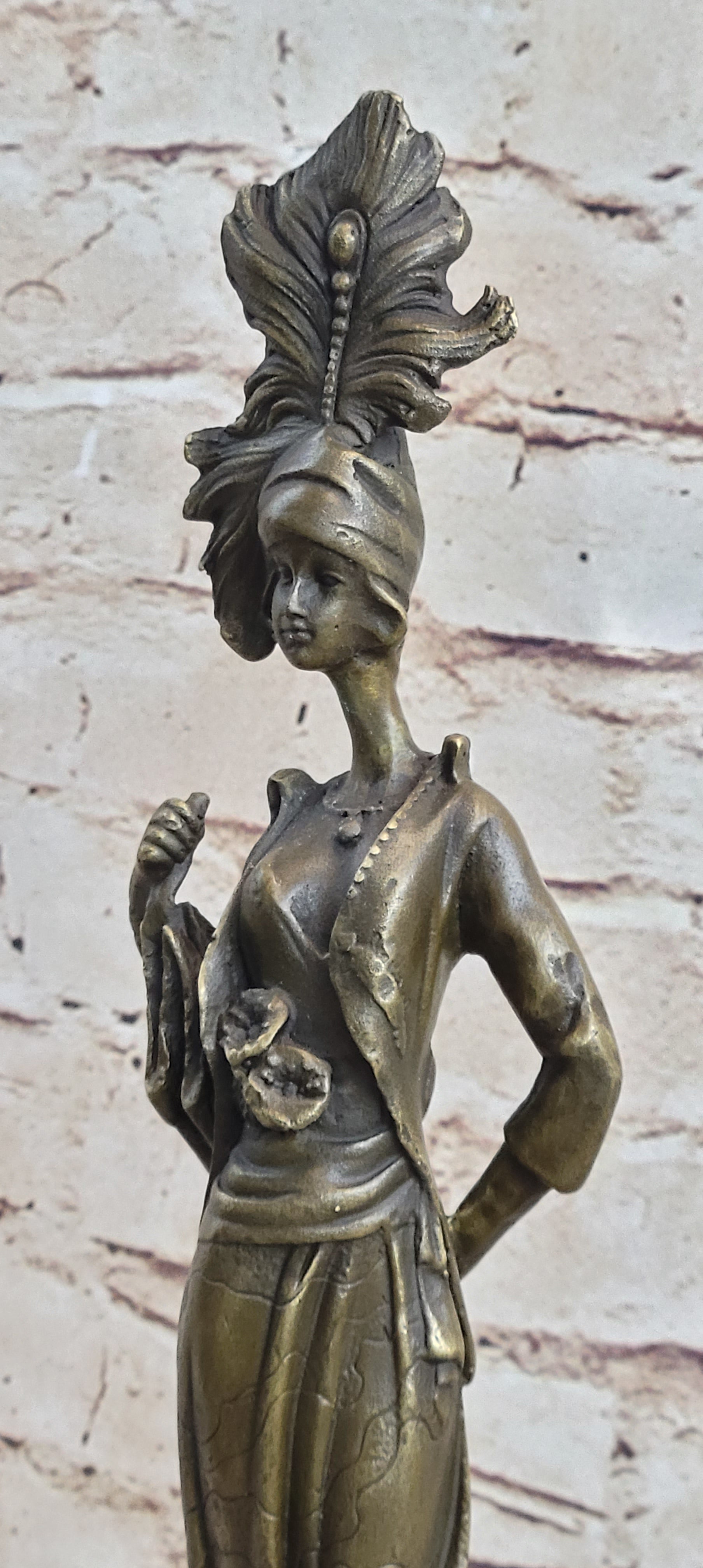 Signed Kassin Maiden Bronze Lady Sculpture