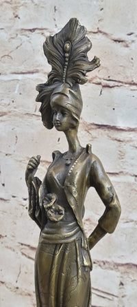 Signed Kassin Maiden Bronze Lady Sculpture