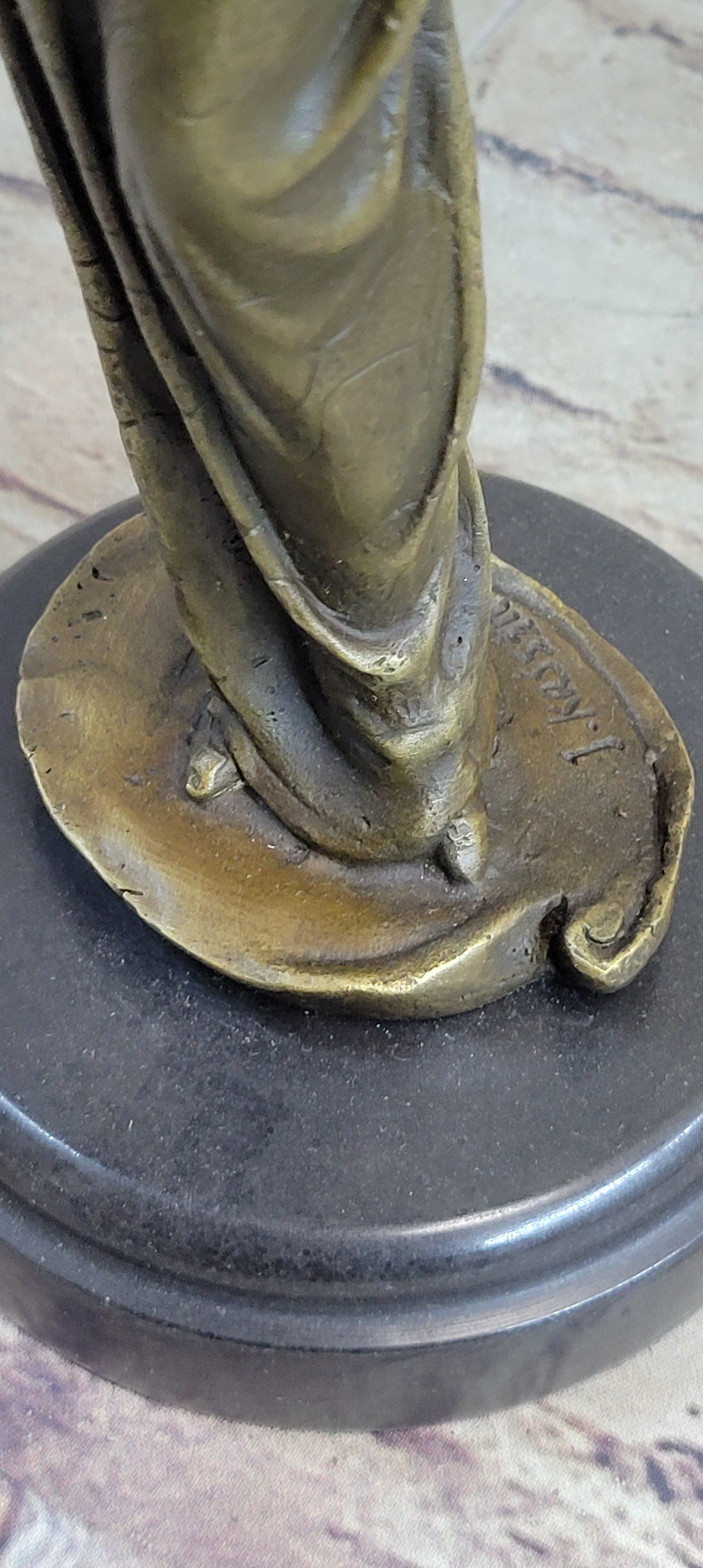 Signed Kassin Maiden Bronze Lady Sculpture