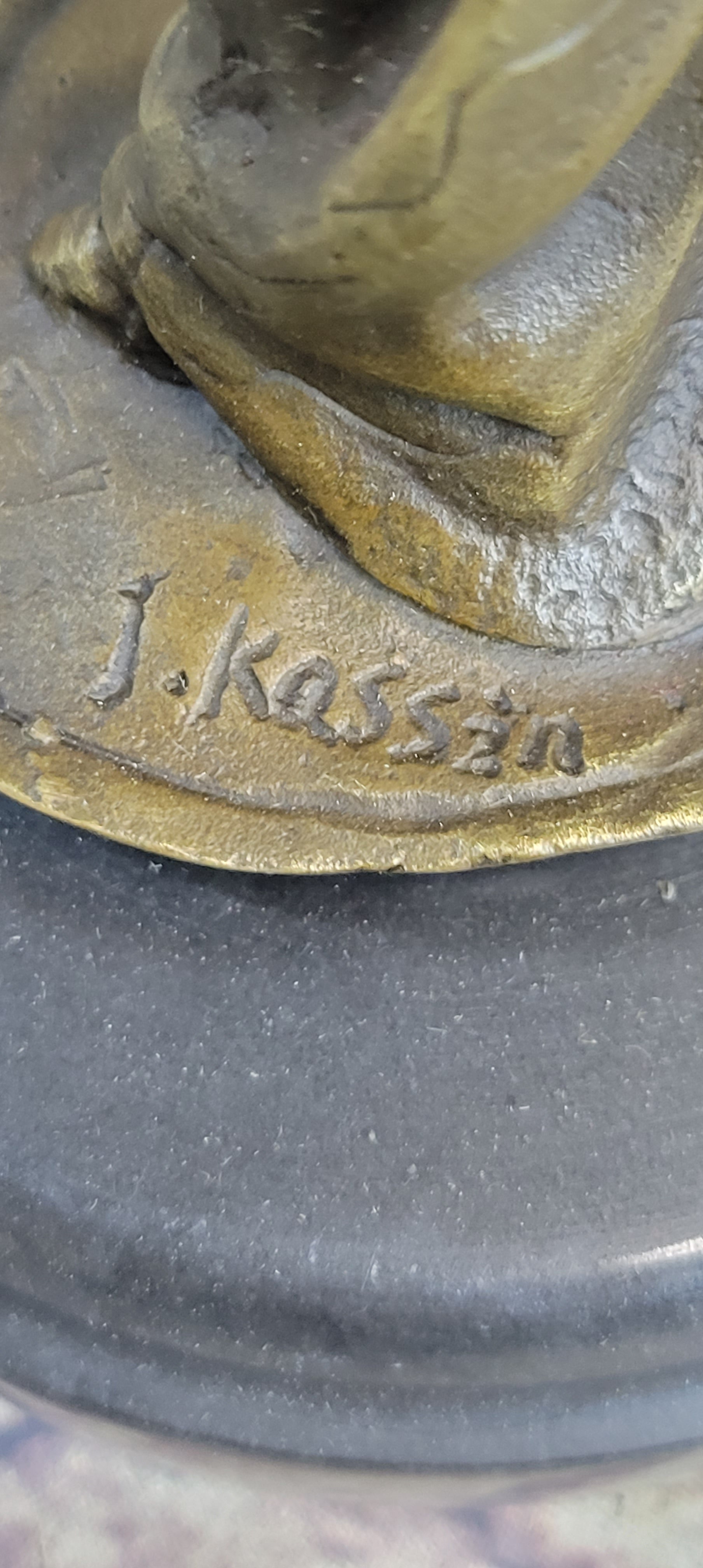 Signed Kassin Maiden Bronze Lady Sculpture