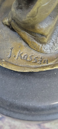 Signed Kassin Maiden Bronze Lady Sculpture