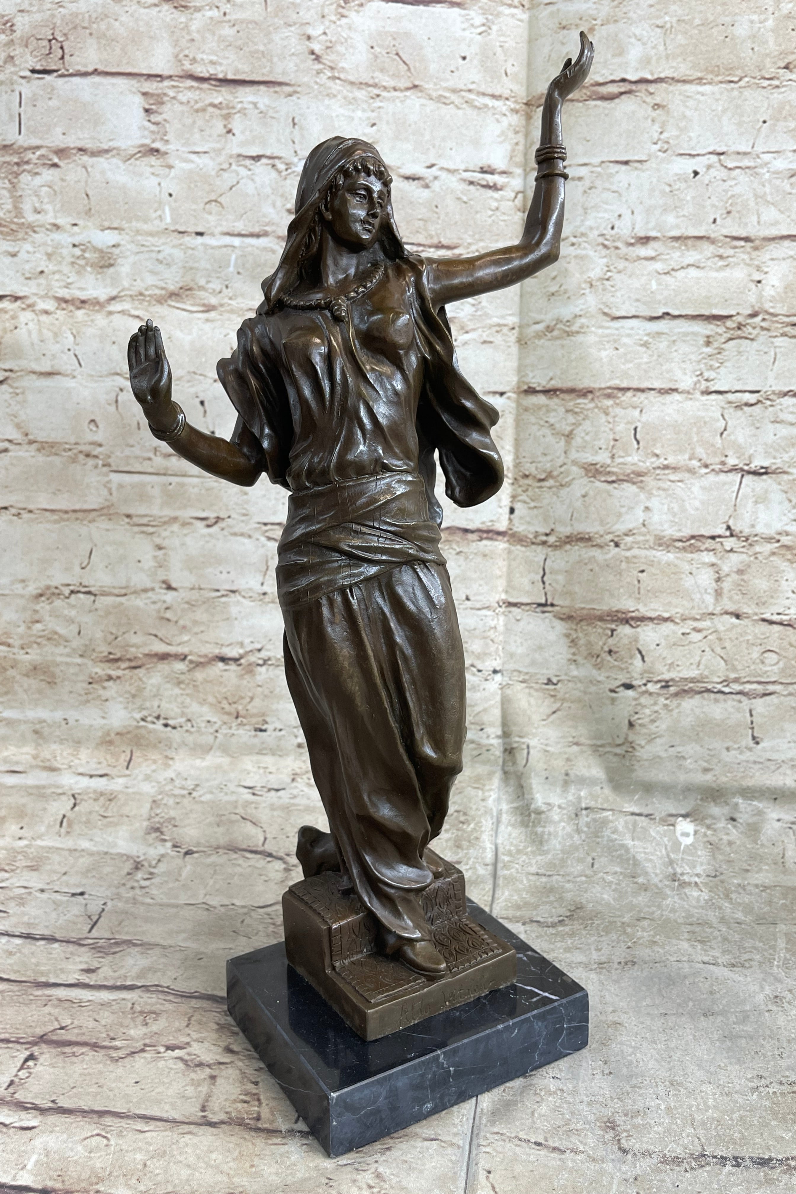 Middle Eastern Arabian Persian Dancer Girl Bronze Sculpture