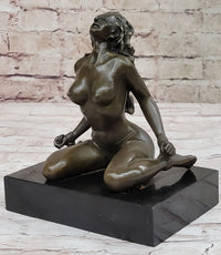 Signed Hot Cast Wicked Sex Game Bondage Girl Bronze Sculpture