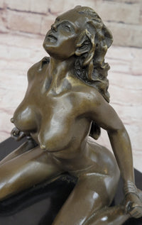Signed Hot Cast Wicked Sex Game Bondage Girl Bronze Sculpture
