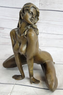 Signed Artist Odegard Nude Erotic Female Bronze Sculpture Sexy Artwork