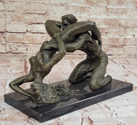 Abstract Bronze Nude Couple Sculpture – Highly Erotic Embrace Statue by Olaf Odegaard