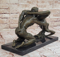 Abstract Bronze Nude Couple Sculpture – Highly Erotic Embrace Statue by Olaf Odegaard