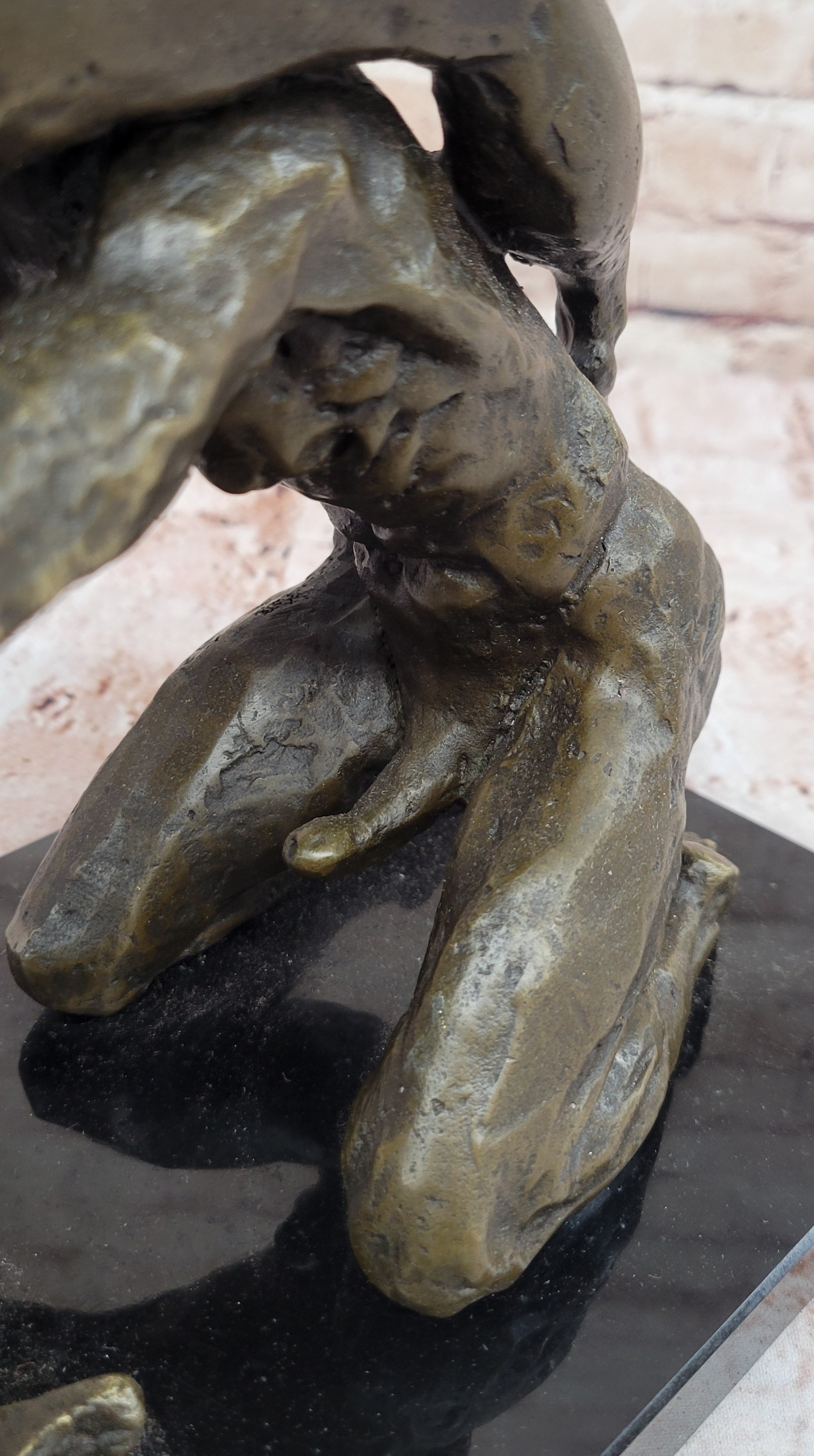 Abstract Bronze Nude Couple Sculpture – Highly Erotic Embrace Statue by Olaf Odegaard